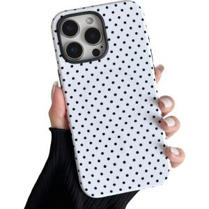 ZTOFERA Magnetic Case for iPhone 16 Pro Max, Polka Dot Phone Case Cute for Girl Women, Compatible with Magsafe, Hard PC+Soft TPU Protective Phone Cover for iPhone 16 Pro Max-White