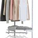 Rubbermaid Configurations Custom Closet Kit 2-4 Ft. Adjustable Metal Wire Shelving White Finish Expandable Organization System Hardware Included for Home Closet/Pantry/Laundry/Mudroom