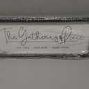 TQianJiang Dining Room Wall Decor The Gathering Place Sign 24"×10" With Sit Long Talk Much Laugh Often Sign Gathering Plaque for Kitchen Large Rustic Farmhouse Wood Framed Wall Hanging (Black)