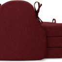 Windsor Dining Chair Cushions Set of 4, Thick Non Slip Kitchen Chair Pads with Ties & Removable Washable Cover, Indoor Seat Cushion 17" x 16" x 2", Burgundy