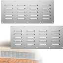 2 Pack Stainless Steel Venting Panel for Grill Accessory Stainless Steel Vent Cover Grill Vent for Masonry Fire Pits Outdoor Kitchen Vent, 15" by 6-1/2"