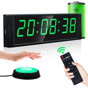 YZ Gym Clock for Home Gym with Start/Stop Button, Interval Timer for Workout, Stopwatch/Countdown Timer with Remote, 12/24H Digital Wall Clock, Portable Home Gym Accessories