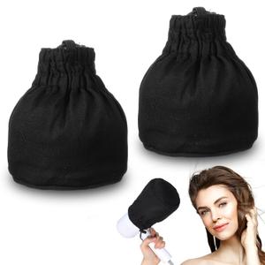 2 Pcs Hot Sock Diffuser for Hair Dryer, Portable Foldable Hair Diffuser Attachment Diffusers for Hairs Dryer for Wavy and Straight Hot Sock Diffusers for Dryers with Elastic(Black)