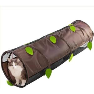 Cat Tunnel Mesh Play House – Collapsible Cat Tunnel 48x14” – Breathable Indoor/Outdoor Cat Hideout – Connects with Cat Tent Cube + Bonus Snarky Cat™ Digital Pack