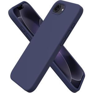 ORNARTO Compatible with iPhone 17e Case and for iPhone 16e Case 6.1", Liquid Silicone 3 Layers Full Covered Soft Gel Rubber Shockproof Cover, Protective Phone Cases for 16e & 17e-Midnight Blue
