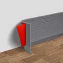 FONUNO Vinyl Wall Base Baseboard Molding Trim 4" Flexible Self Adhesive Rubber Wall Base Moulding Trim Peel and Stick Design, 4 Inch x 20 Feet, Medium Grey Wood Grain