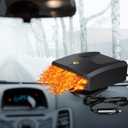 Gisafai 150W Car Heater That Plugs Into Cigarette Lighter, Portable 12V Car Heater, Car Heater Windshield Defroster Demister, Auto Defogger 360° Rotatable Heater(Black)