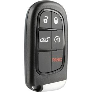 USARemote Smart Key fits 2014-2019 Jeep Cherokee Keyless Entry Remote Start Fob (GQ4-54T) Black Metal SUV Key Shell (c-tom-54-5b-rs-jp)