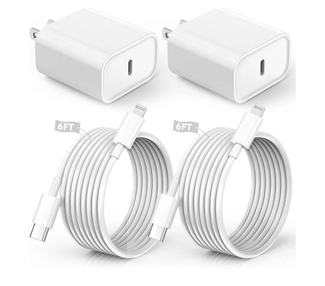 iPhone Charger Fast Charging,iPhone Fast Charger 2Pack Type C Fast Charger Block Plug Adapter 6FT USB-C to Lightning Cable Cord for iPhone14/13/13 Pro/12 Pro/12 Pro Max/11/Xs Max/XR/X/SE,iPad,AirPods