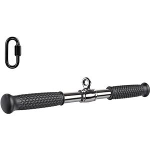 SELEWARE Rotating Straight Bar Cable Machines Attachments for Gym, Pull Down Bar Press Down Bar with Non-Slip Rubber Handle, Universal Attachment for Cable Machines