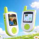 Video Walkie Talkies for Kids, Rechargeable Long Range Smart 2-Way Radio with HD Camera, Video/Voice Chat/Emojis/Games, Educational Outdoor Indoor Toys, Birthday Gifts for Boys Girls Age 4-12 (2 Pack)