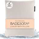 BADESOFA Luxury Bath Pillow S - Ultra Comfortable & Quick-Drying Bath Back Pillow - Washable Full Body Bath Pillow for Bathtub - Therapeutic Head and Neck Support - Luxury Spa Cushion in Ivory Pearl