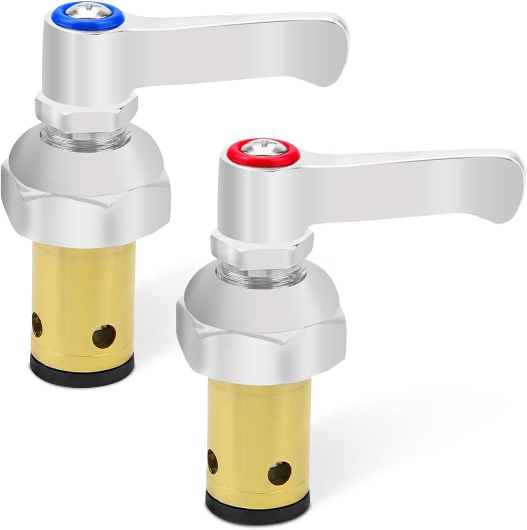 Handle Stem Assembly Hot & Cold Fits for T&S Brass Faucets Replace 002713-40 002714-40, Spindle Assembly for Eterna Valve Replacement
