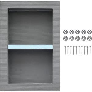 Shower Niche Insert Tile Ready 12x20, Adjustable Height Shelf, Mortar Surface Gives Stronger Bonding Strength to Tiles, Waterproof Coating Providing Double Protection Against Water