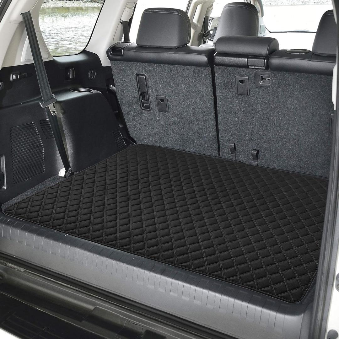 FH Group Deluxe Faux Leather Diamond Pattern Cargo Liner 32" INCHES - Universal Fir for Cars, Trucks, & SUVs (Black) F16501