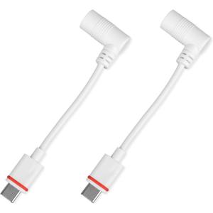 2pcs Barrel Plug to USB-C Power Adapter for Ring Solar Panel & USB-C Security Cameras, Compatible with Spotlight Cam Pro, Stick Up Cam Pro