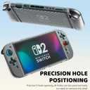 PAWDIARY Soft TPU Switch 2 Protective Case, Clear Cover Skin for Switch 2 2025 Console & Comfort Grip Switch 2 Controller Shell, Transparent Checkered Design New Switch 2025 Accessories