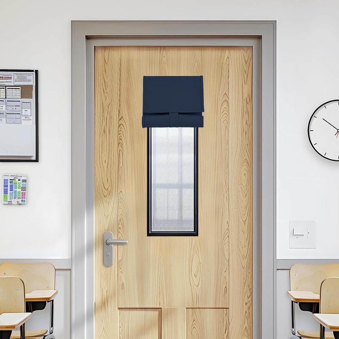 Vatge Sidelight Door Curtains for Front Door - Privacy Thermal Insulated Tie Up Shades, French Window Covering for Glass/Patio, 1 Panel, W10 x L33, Navy