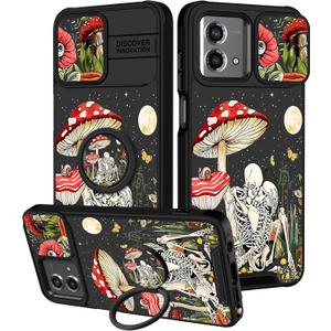 for Moto G Stylus 5G 2023 Case - Skeleton Skull Women Cute Girls Phone Cover Gothic Spooky Pretty Fun Cool Unique Design with Camera Cover and Ring Stand for Motorola G Stylus 5G Case