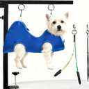 Foldable Dog Grooming Arm, Dog Grooming Table Arm with Hammock and No-Sit Holder, Grooming Restraint for Small Medium Dogs at Home or Salon