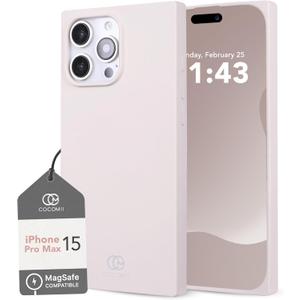Cocomii - Rectangle Case Compatible with iPhone 15 Pro Max - Compatible with MagSafe, Soft Touch Silicone, Microfiber Lining, Matte, Magnetic Phone Case for iPhone 15 Pro Max 6.7 inch, Antique White