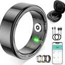 Smart Ring for Women Men,Fitness Tracker Ring with Heart Rate, Sleep Monitoring, Blood Oxygen, Step Counting for iOS and Android, No Subscription Fee, Waterproof(Black, 10)