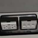 KYHSHJ Dual Pop-Up Floor Electrical Outlet Box Kit20 Amp Stainless Steel USB TR Receptacle Outlet3-Port RJ45 Datacom Receptacle Waterproof Gasket with IP44 Waterproof Rating, ETL Listed, Black