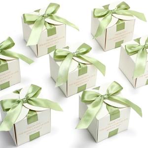 Amazon.com: Marspark 50 Pcs Wedding Favor Boxes, 2.5 x 2.5 x 2.5 Inch Wedding Party Candy Boxes with Green Ribbons Bridal Gift for Guests Bridal Shower Birthday Party Anniversary Supplies : Health & Household