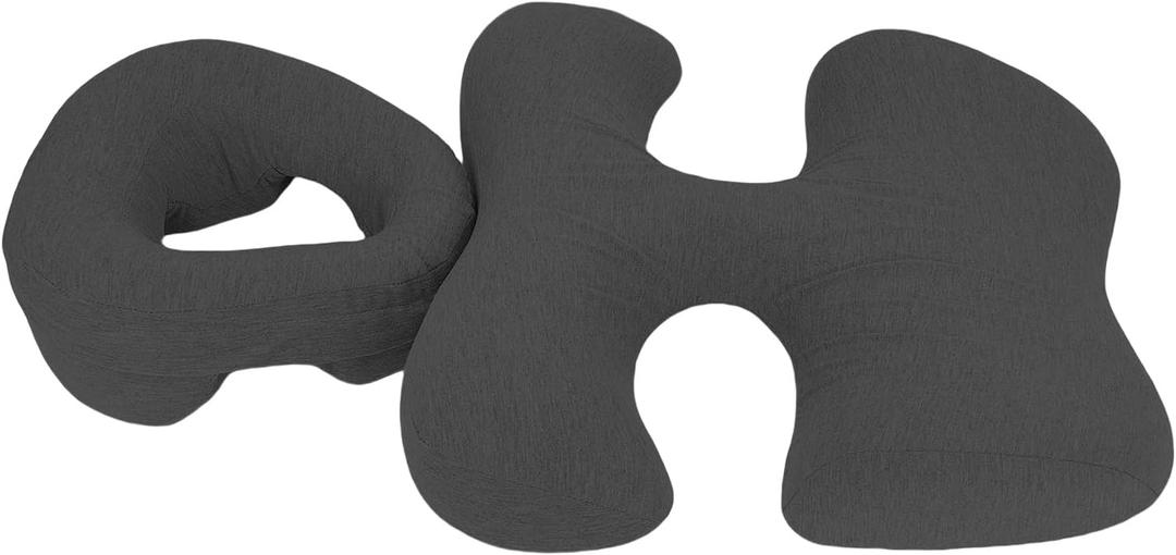 Hilitand Face Down Pillow Memory Foam Prone Massage Pillow Removable Washable Cover Polyester Fiber with Chest Support for Sleeping Home Travel Use (Dark Gray)
