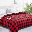 Homemate Electric Blanket Heated King Size - 100x90 Ultra Soft Cozy Flannel Heating Blanket with 10 Fast Heat Levels 8 Hours Auto Off Over-Heated Protection ETL Certification Keep Warm in Home