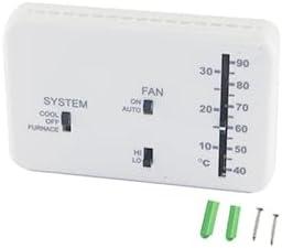 RV Thermostat Analog Replacement for Dometic 3106995.032, Cool Only/Furnace Control, Non Programmable Wall Mount Thermostat for Camper/Travel Trailer/Motorhome, White