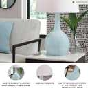 Signature Design by Ashley Rylanton Table Lamp, Tall 28.5 Inch Coastal Accent Light, Glass and Fabric Construction, Ideal for Living Room and Bedroom, Aqua Finish