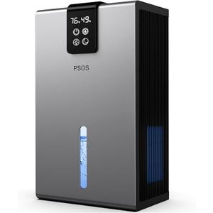 Dehumidifier, Dehumidifiers for Home, 98 OZ Water Tank, (1000 sq.ft) Quiet Dehumidifier for Basement Bedroom Bathroom with Humidity Display, Auto Shut Off, Relaxing 7 Color Ambient Light(Gray)