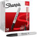 Sharpie Permanent Marker Fine Point,Fine Point Black Permanent Marker Quick Drying/Waterproof - 36 Count (1 Pack)