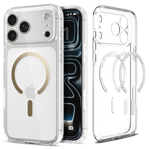 Spigen for iPhone 17 Pro Max Case, Ultra Hybrid MagFit [TPU Covered Camera Control] [Anti-Yellowing] [Compatible with Magsafe] - Clear Gold