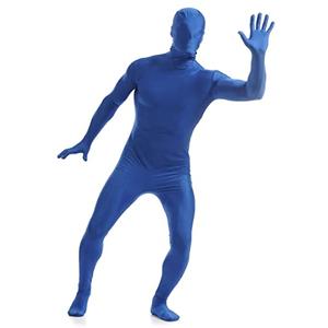 Howriis Full Bodysuit Unisex Spandex Zentai Costume - Stretch Adult Disappearing Man Body Suit for Halloween & Cosplay (Blue, Large)