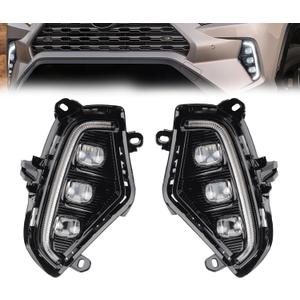 Dasbecan fog light LED Daytime Running light Assembly DRL fog lamp kit Compatible With Toyota RAV4 2019 2020 2021 2022 2023 2024 2025