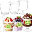 SHOPDAY 5 oz Plastic Dessert Cups with Spoons 150 Pack
3 Shapes Small Paifait Cups, Goblet & Round & Square Dessert Cups Each 50 Pcs, Appetizer Cups Shooter Cups for Mousse Yogurt