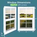 Melkus 2 Pack Shed Windows, 18"x36" Flush Mount Household Windows with Thicker Tempered Glass and Fiberglass Screen, Sliding Windows for Chicken Coop, Shed, Garage, Playhouse, Barn,Greenhouse, White, 18"x36"/2pcs