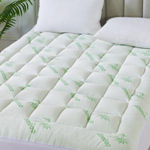 Bamboo_Viscose Mattress Topper King Size, Thick Pillow Top Mattress Pad with Stretchable Pockets for 6-18 inches Mattress, Soft Breathable Mattress Topper for Back Pain Relief