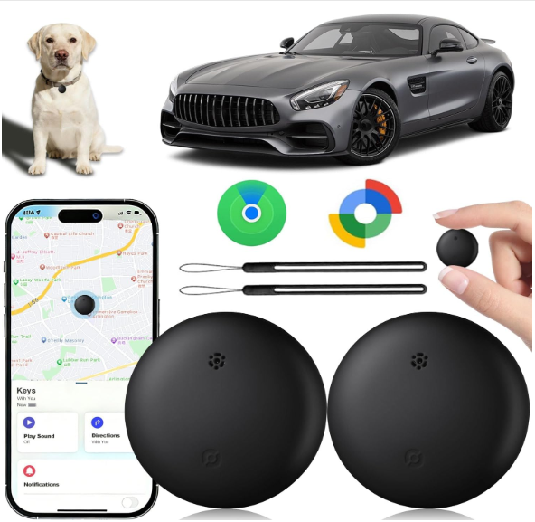RGIMF GPS Tracker for Vehicles No Subscription, Car Tracker Tag for Android & iOS, Bluetooth Tracker Device Compatible with Apple Find My & Google's Find Hub for Keys, Luggage Wallet Car Kids Pets