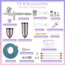 Gyfent Airbrush Kit, Airbrush Gun with 4 Quick-Release Nozzle Sets(0.2/0.3/0.5/0.8mm) Dual-Action Gravity Feed Air Brush with 1/4oz Fluid Cup & 20/40ml Resin Cup for Nail Art Painting Makeup Cake