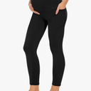 Stretchy Women Maternity Leggings, High Waist Yoga Pants with 2 Pockets for Comfort & Support and Daily Wear, Size M, Pack of 2 