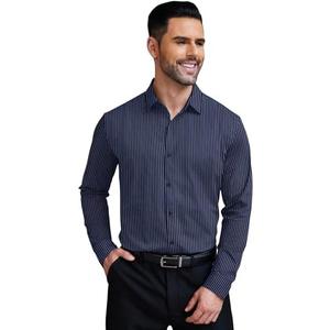 COOFANDY Mens Stretch Dress Shirts Muscle Fit Wrinkle Free Long Sleeve Button Down Shirt Business Casual Shirts XL