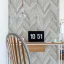 Transform Light Grey Herringbone Wood Peel and Stick Wallpaper, 216"L x 20.5"W, Gray