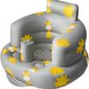 SplashEZ Inflatable Baby Seat - Sit-Up Chair for Kids 3 Months to 3 Years, Blow-Up Baby Seat with Air Pump for Home, Inflatable Sit Me Up Chair for Infant Back Support, Floor & Travel, Giraffes