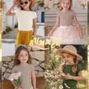 Oakgarden 3 Pack Girls Tops Short Cap Sleeve Boat Neck Kids Slim Fit Shirts Ribbed Teen Basic Casual Solid Trendy Tees Summer