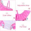 Funnycokid Baby Toddler Girls Swimsuit 4 Piece Bathing Suit Long Sleeve Rash Guard Sets 12 Months - 7 Years (A4 Floral Pink)