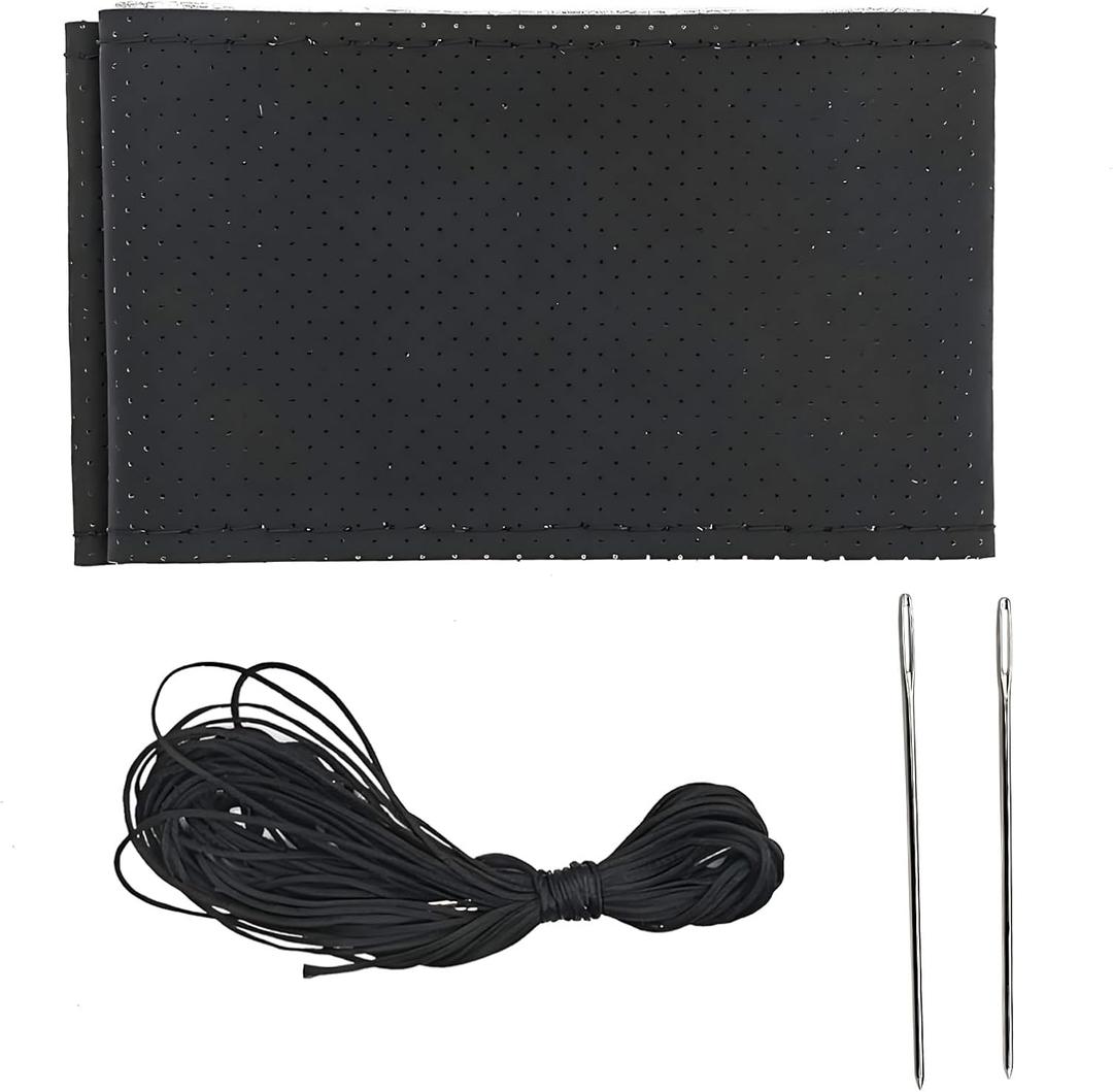 Steering Wheel CoverSteering Wheel WrapSteering Wheel Covers, Wear-Resistant, Sweat-Absorbing, Anti-Slip and Dustproof Fits Most Sedans, SUVs, Trucks, and Vans (Black, Hole)