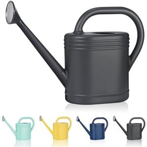 2 Gallon Watering Can for Indoor Plants, Garden Watering Cans for Outdoor Plant House Flower, Modern Plant Watering Can Large Long Spout with Sprinkler Head (Grey)